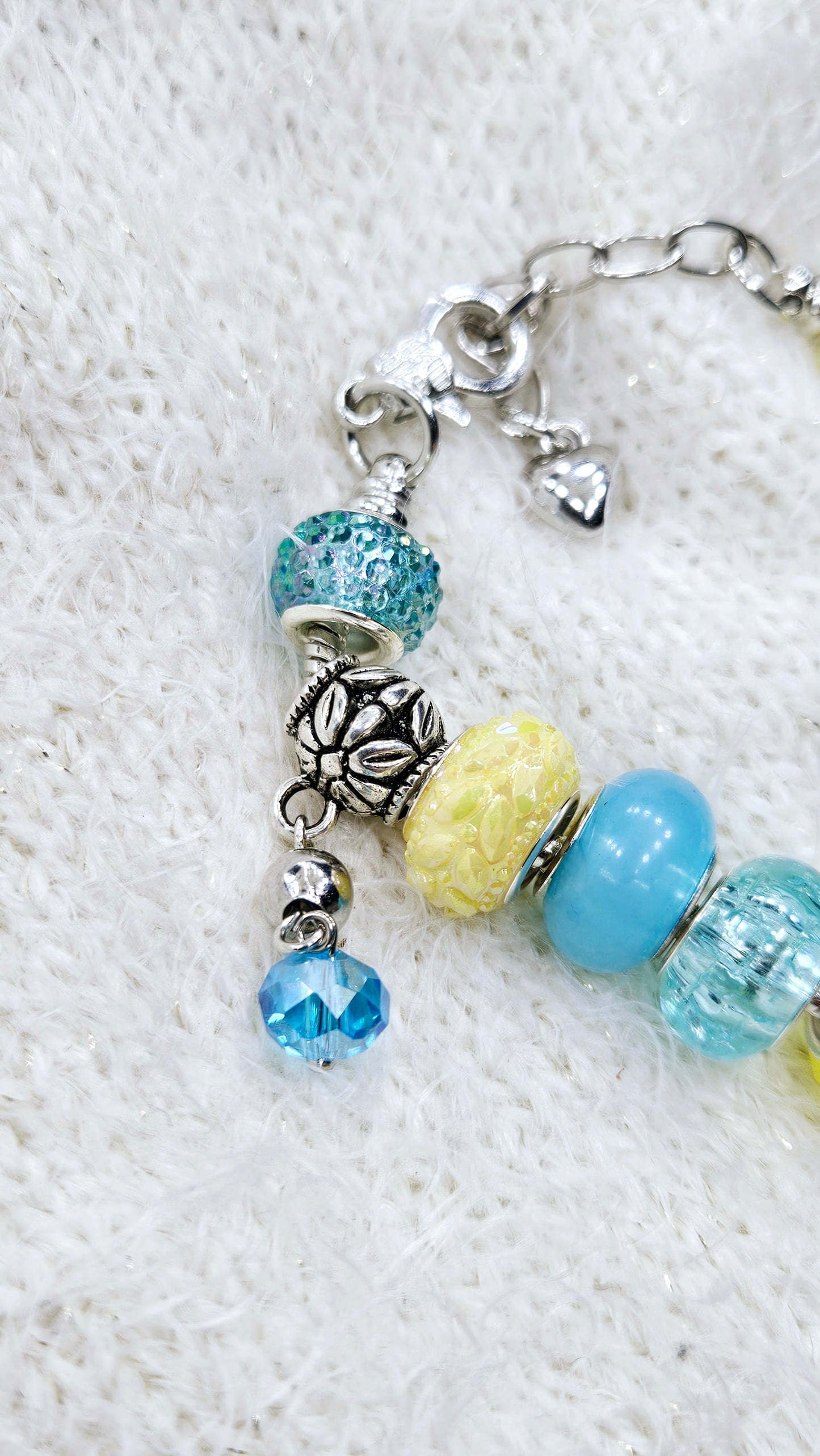 Bright Blue & Yellow Fairy Charm Bracelet