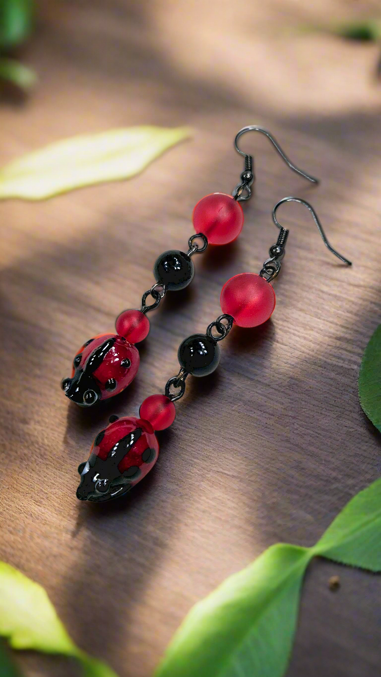 Googly-Eyed Ladybug Earrings