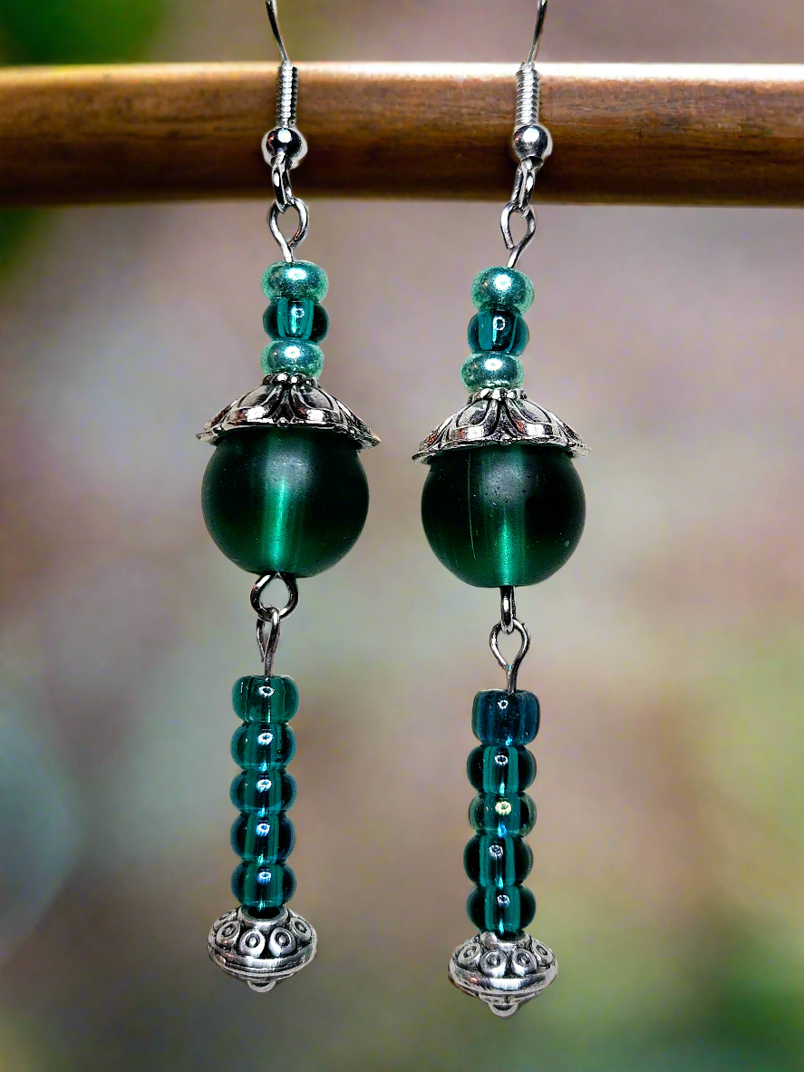 Green Drop Earrings