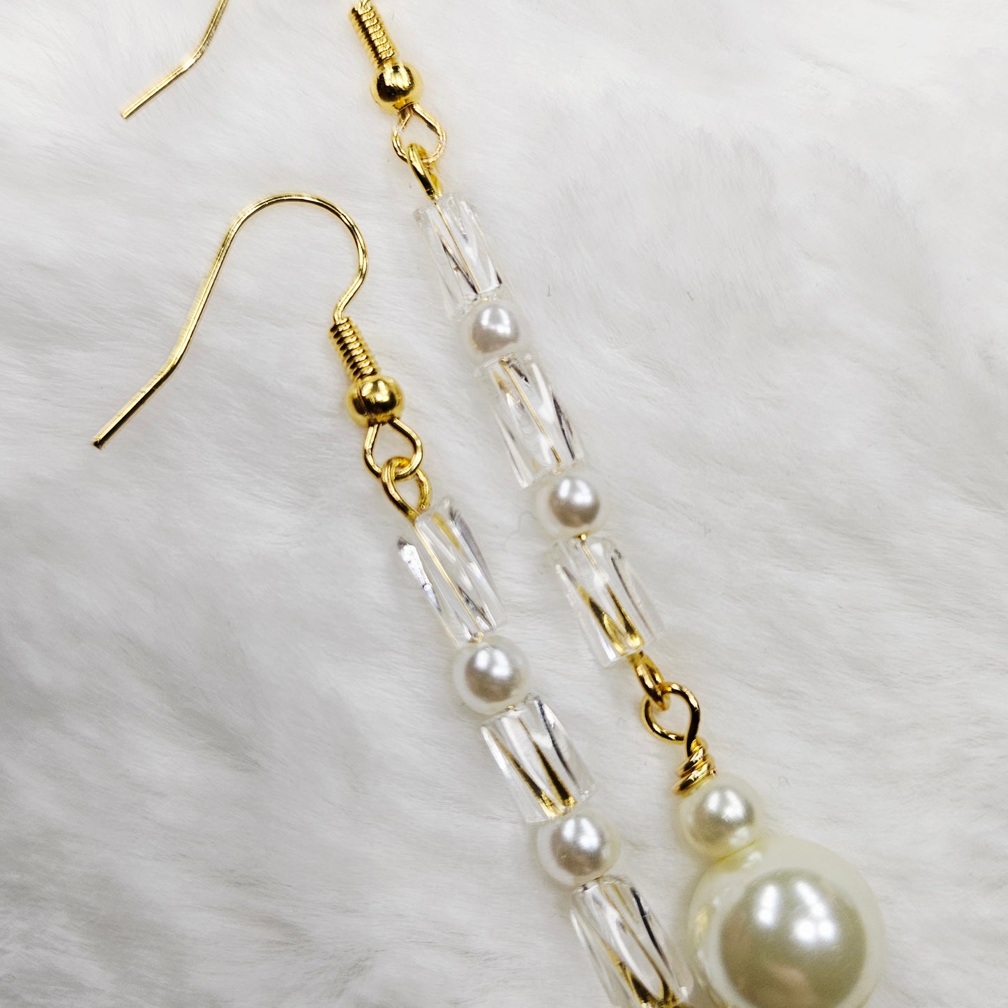 Classic Ivory Pearls and Twisted Glass Wrap Bracelet and Earrings Set