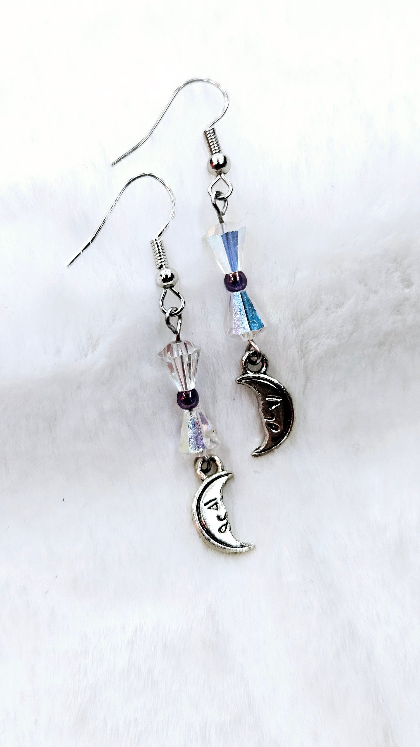 Crystals & Crescent Moons Dangle Earrings