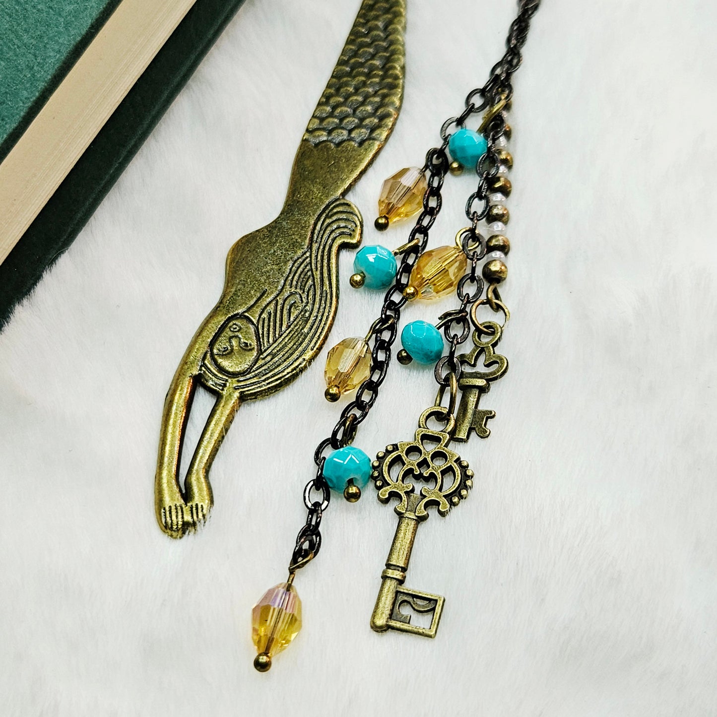 Mermaid's Treasure Keys Charmed Hook Bookmark