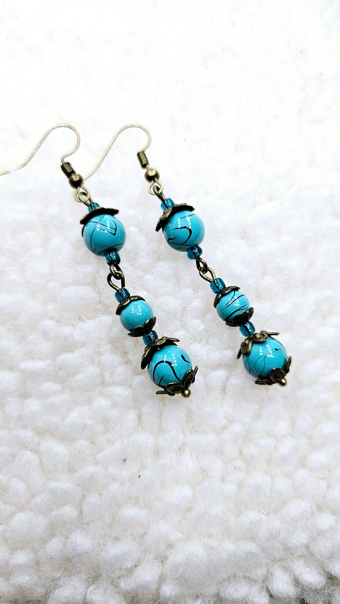Blues & Brass Dragonfly Set - Pure Brass Dragonfly Pendant with matching Bracelet & Earrings