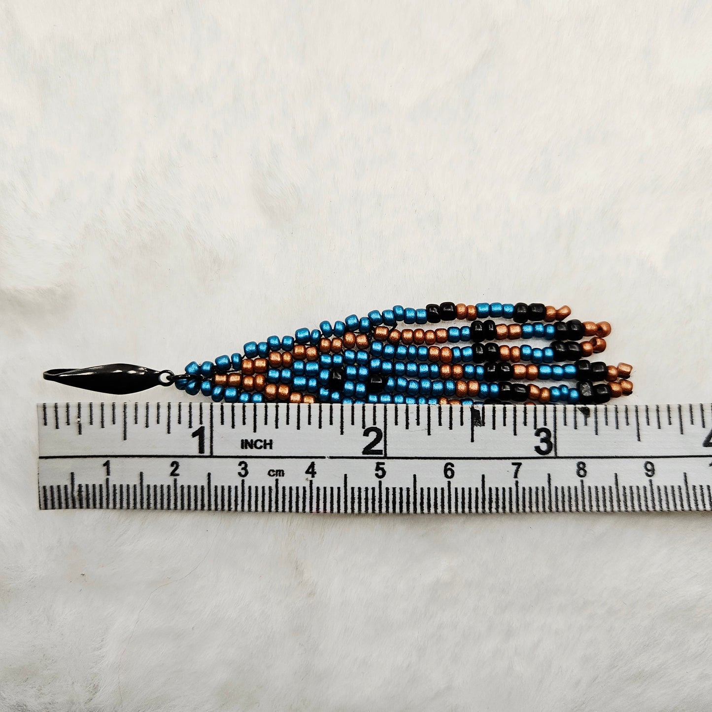 Terra Cotta Sky Beaded Fringe Earrings