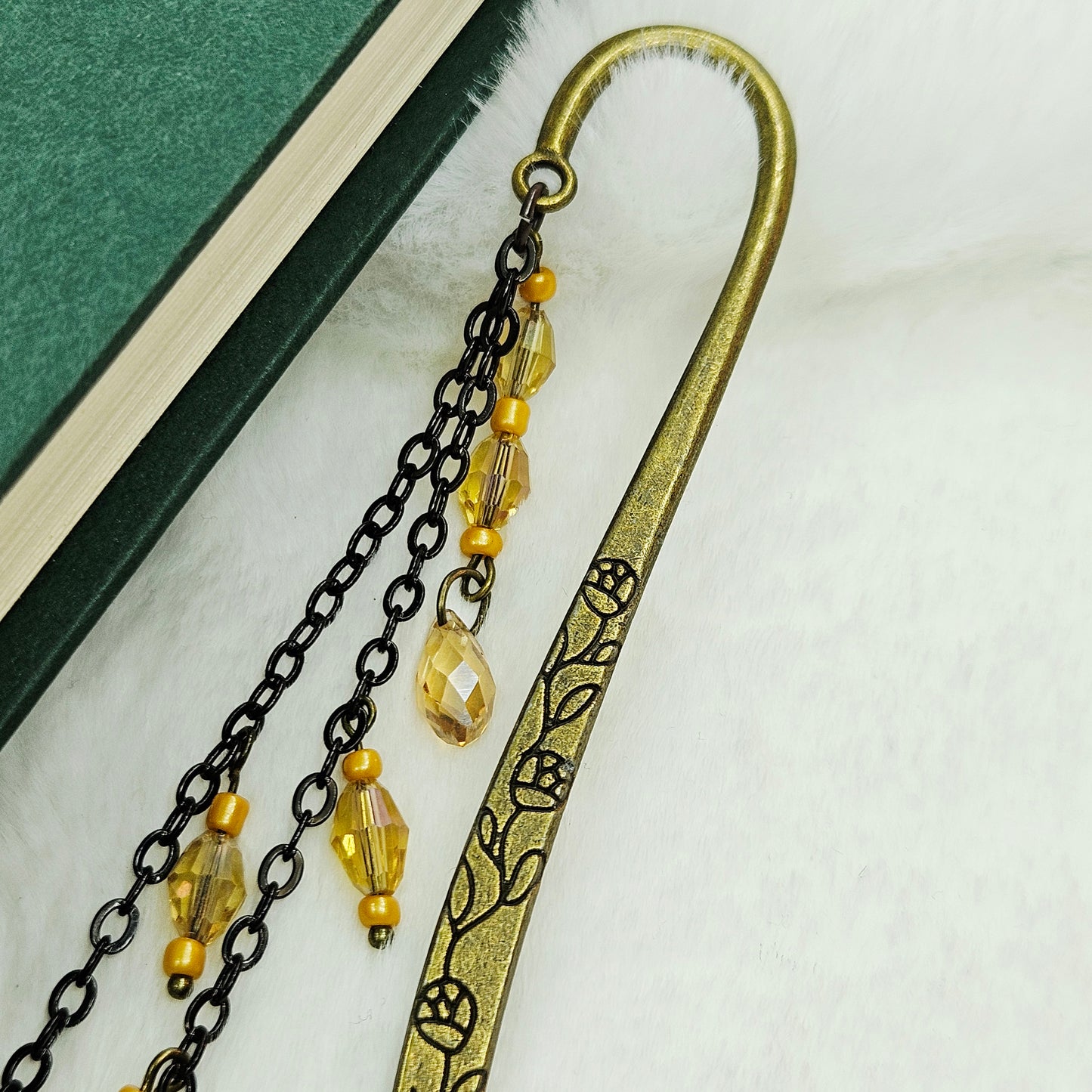 Fields of Gold Double Dragonfly Charmed Hook Bookmark