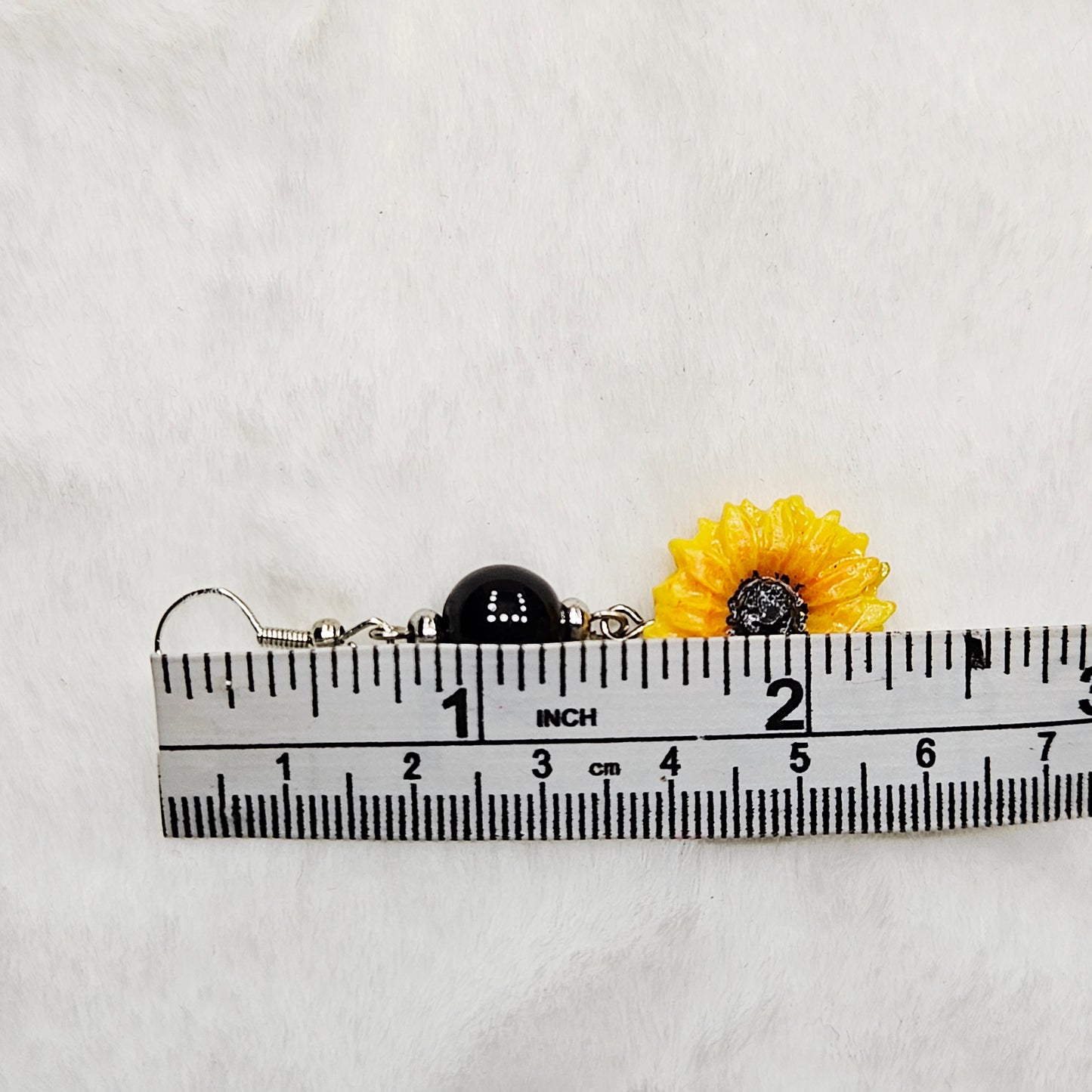 Handpainted Polymer Clay Sunflower Dangle Earrings