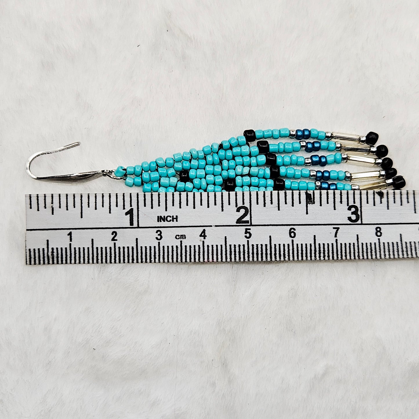 Southwestern Sky Beaded Fringe Earrings