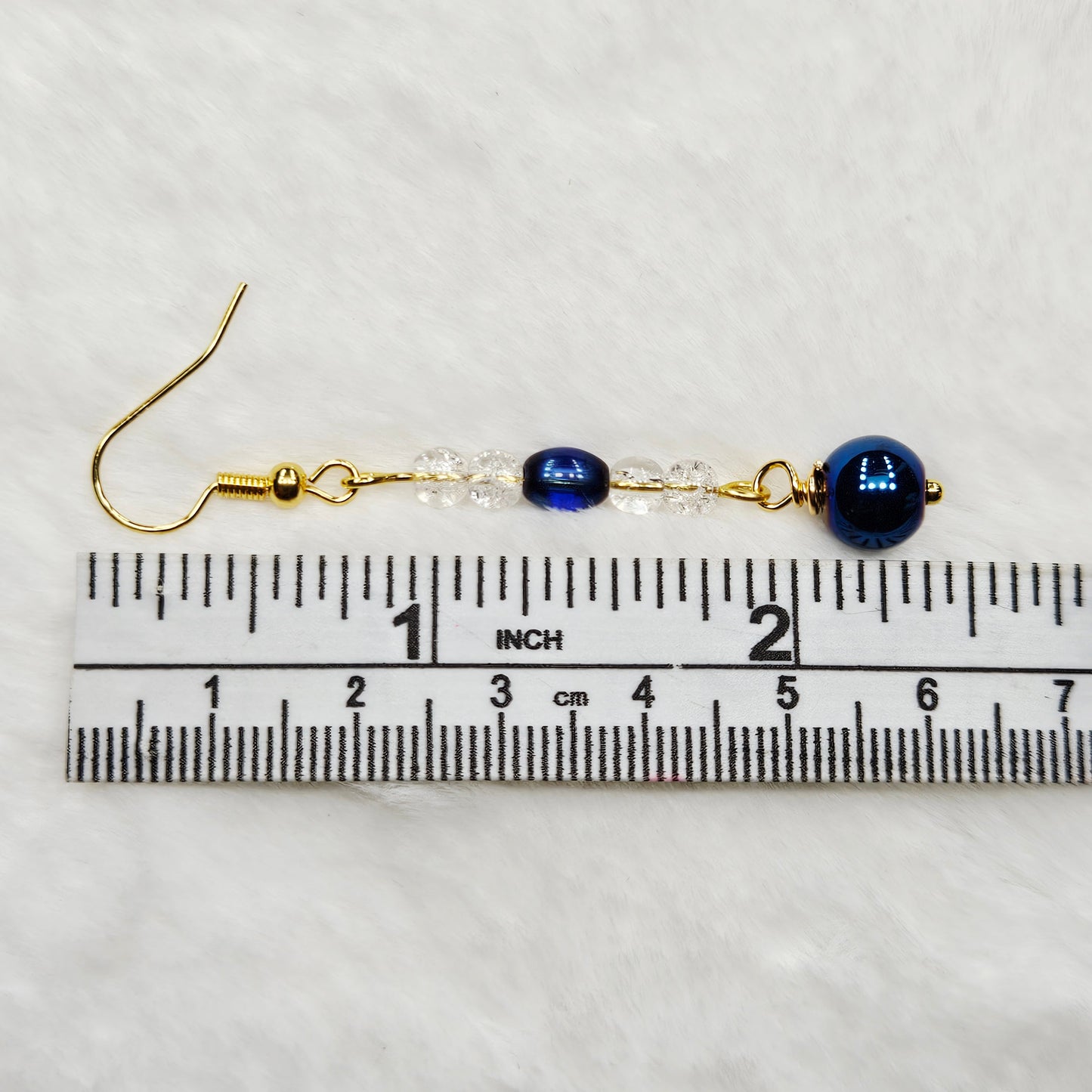 Metallic Midnight Blue Wrap Bracelet and Earrings