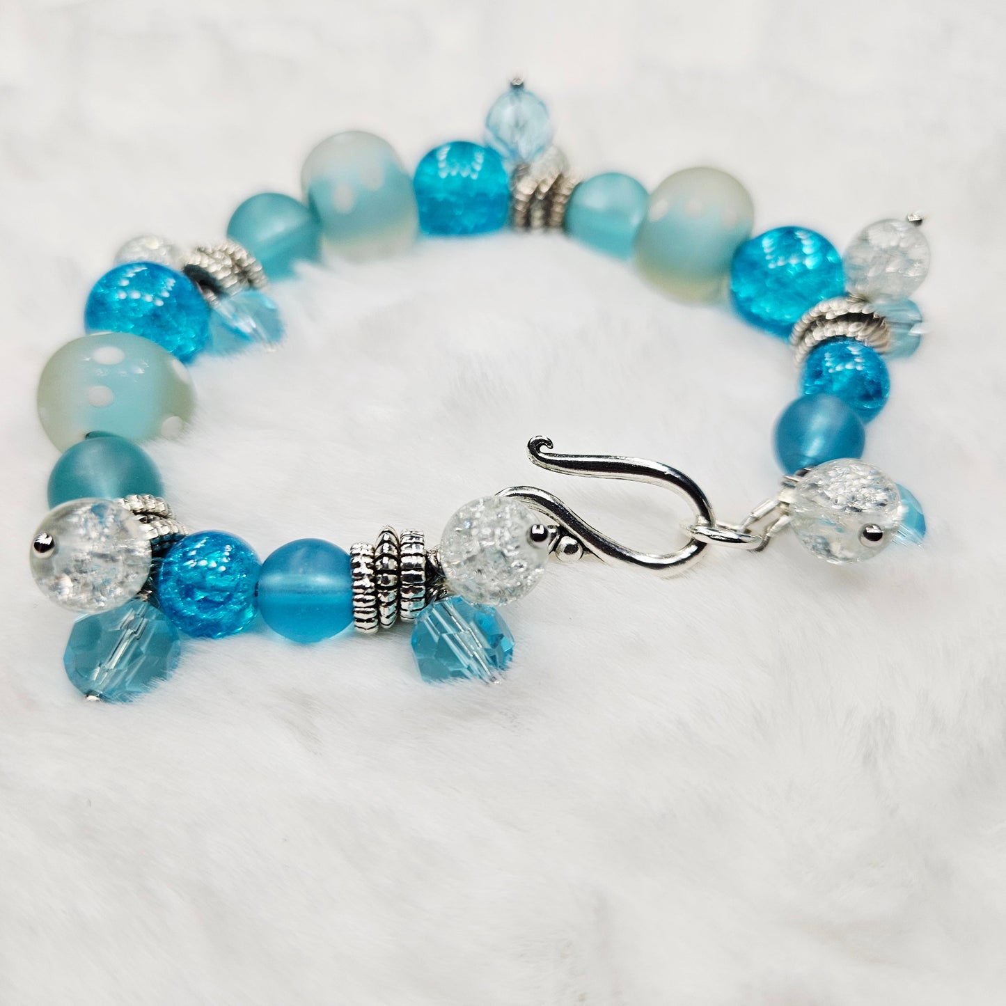 Ocean Blues Chunky Glass Bracelet