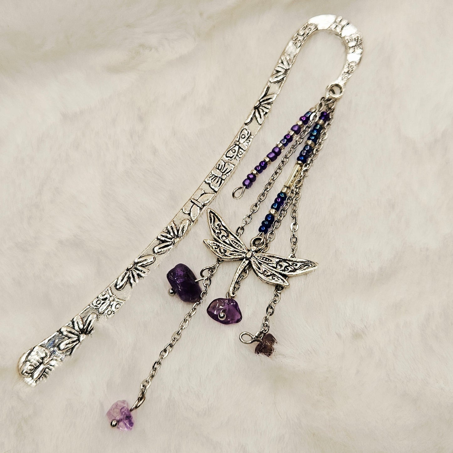 Whispers of a Dragonfly Charmed Metal Hook Bookmark