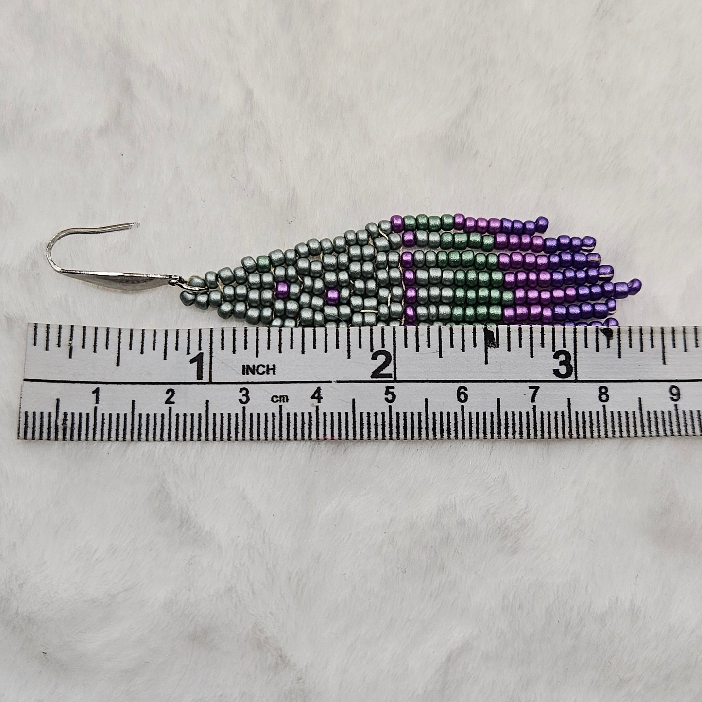 Lavender Forrest Beaded Fringe Earrings