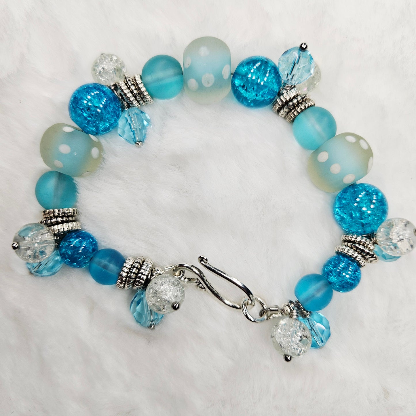 Ocean Blues Chunky Glass Bracelet