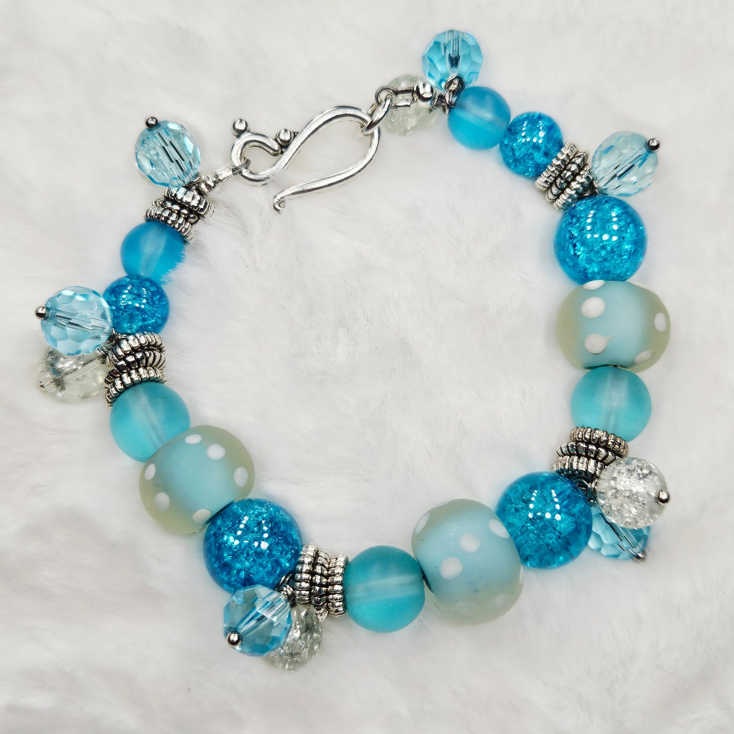 Ocean Blues Chunky Glass Bracelet