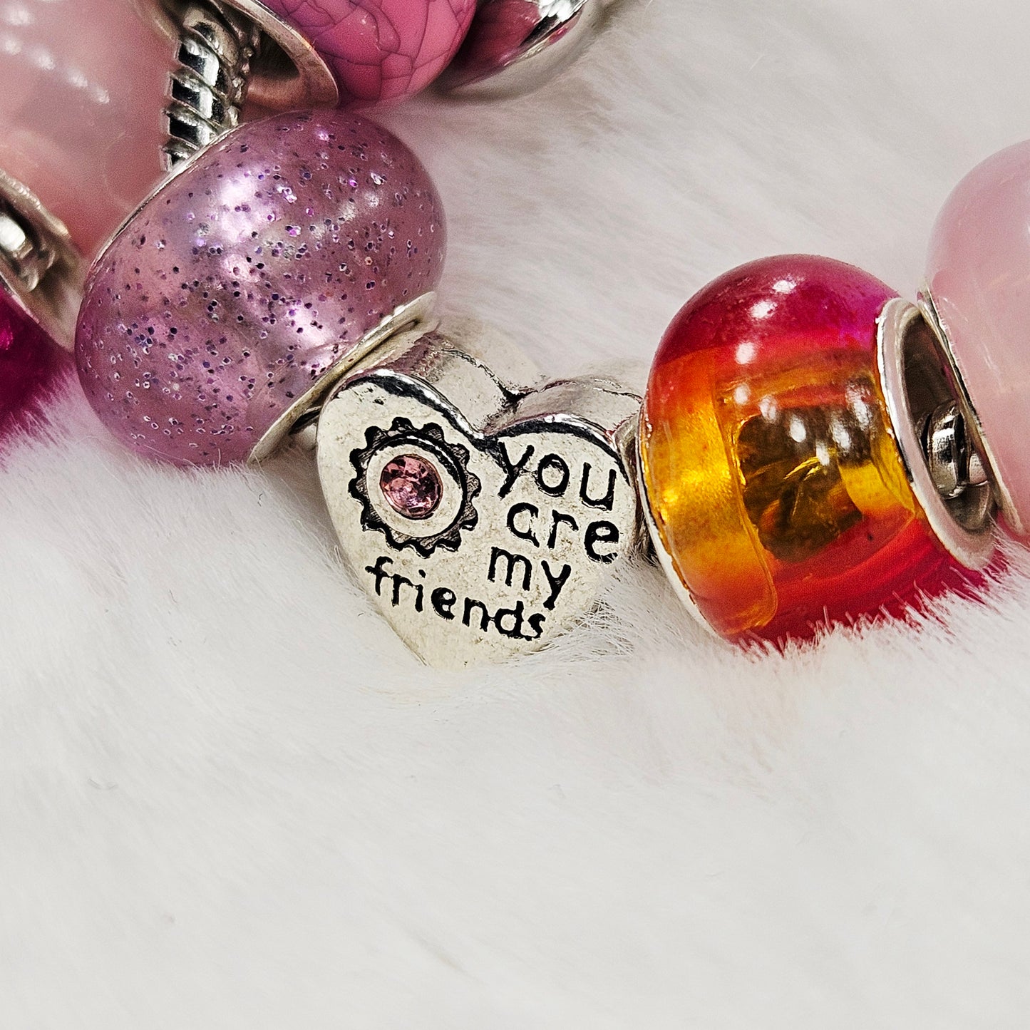 Two Customized Pink Star Friendship Bracelets