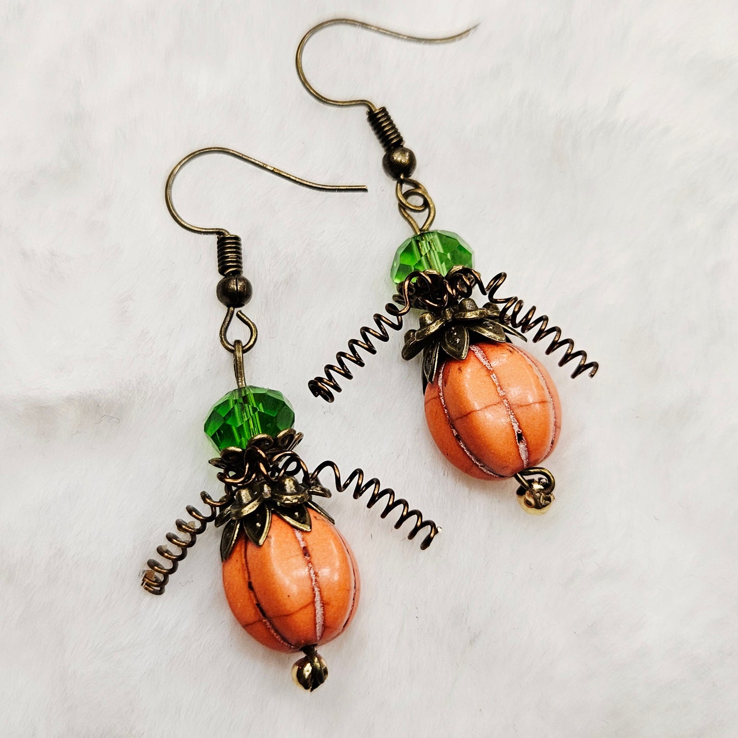 Orange "Pumpkin Men" Earrings