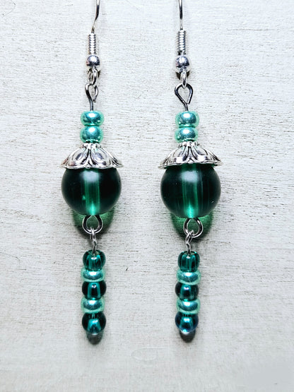 Green Drop Earrings