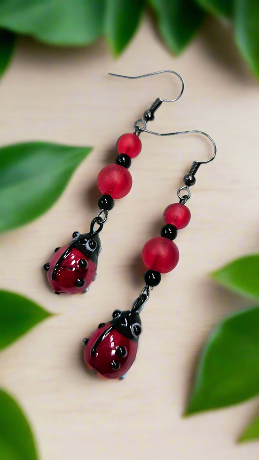 Googly-Eyed Ladybug Earrings