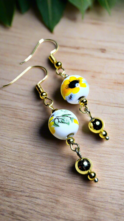 Sweet Sunflower Earrings - 2"
