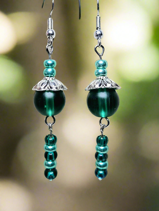 Green Drop Earrings