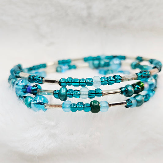 Tropical Tide Seed Bead Wrap Bracelet