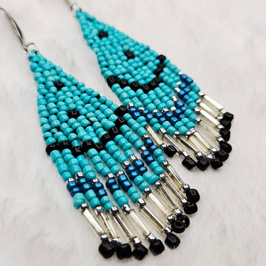 Southwestern Sky Beaded Fringe Earrings