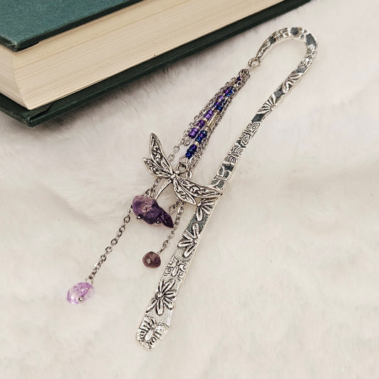 Whispers of a Dragonfly Charmed Metal Hook Bookmark