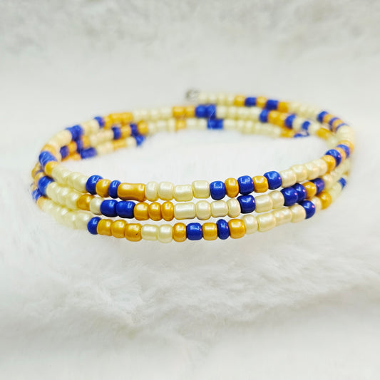 Goldie Blues Seed Bead Wrap Bracelet
