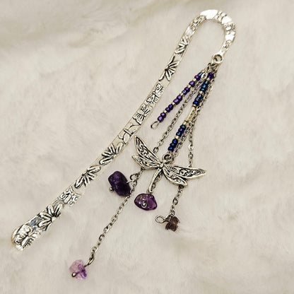 Whispers of a Dragonfly Charmed Metal Hook Bookmark
