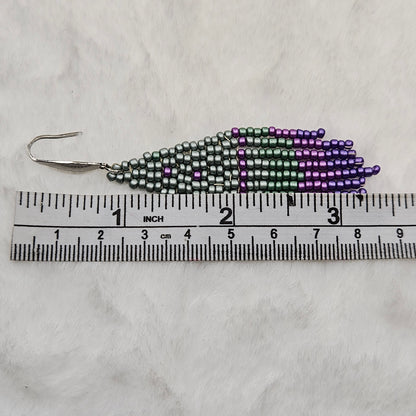 Lavender Forrest Beaded Fringe Earrings
