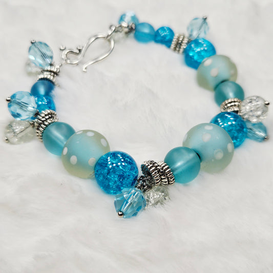 Ocean Blues Chunky Glass Bracelet