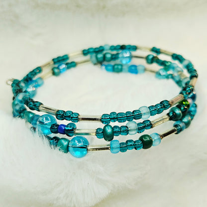Tropical Tide Seed Bead Wrap Bracelet