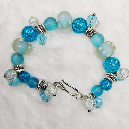 Ocean Blues Chunky Glass Bracelet