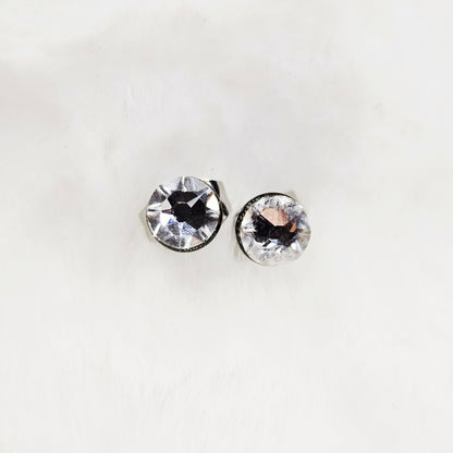 Super Sparkly Red and White Rhinestone Disco Ball Earrings with White or Red Studs