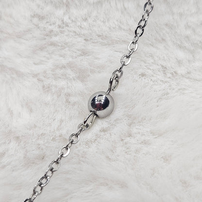 Simple Silver Heart Chain Necklace - 16"